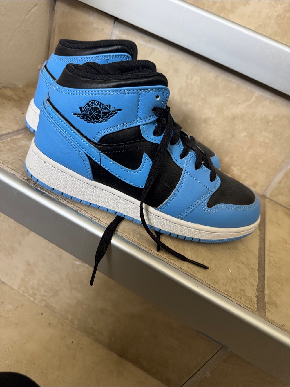 Jordan Kids' Mid-Top Sneakers - Black & Light Blue